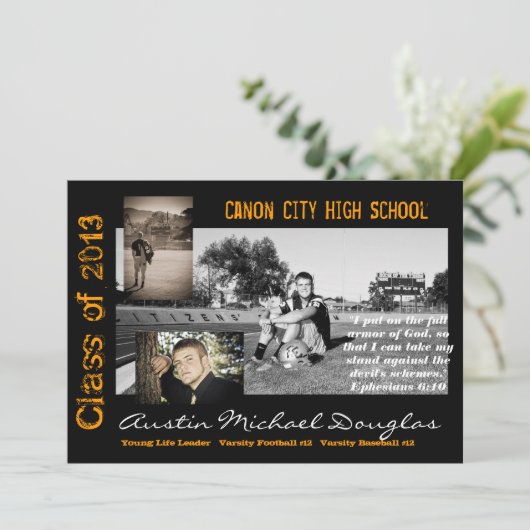 Faire-part de diplôme (Debout devant)