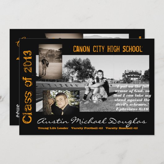 Faire-part de diplôme (Devant / Derrière)