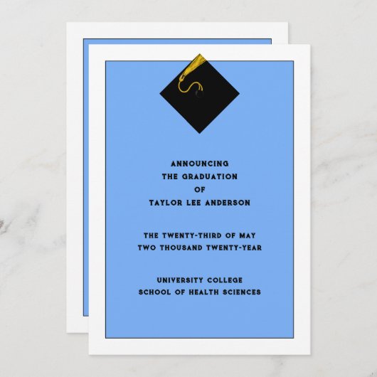 Faire-part de diplôme (Devant / Derrière)