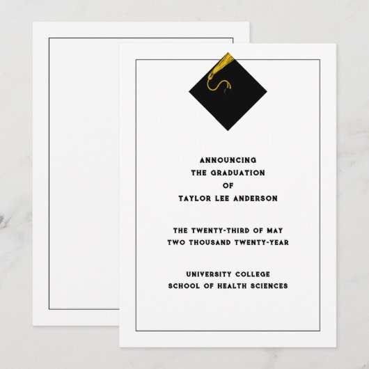 Faire-part de diplôme (Devant / Derrière)