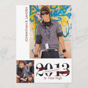 Faire-part de diplôme  3 Maroon photo