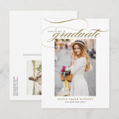 Faire-Part de Diplôme avec Calligraphie Élégante D (Devant / Derrière)