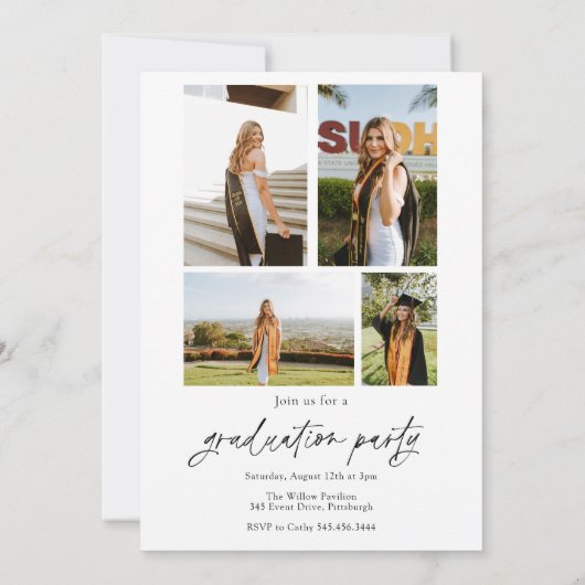 Faire-part de diplôme avec photo (Dos)