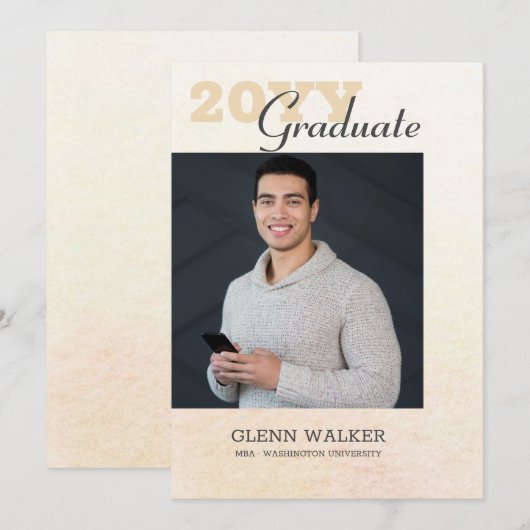 Faire-part de diplôme avec photo (Devant / Derrière)