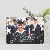 Faire-part de diplôme avec Stars Graduate Photo (Debout devant)