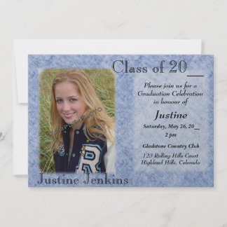 Faire-part de diplôme, Bleu d'invitation
