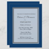 Faire-part de diplôme bleu haute performance (Devant / Derrière)
