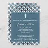 Faire-part de diplôme bleu / Invitation (Devant / Derrière)