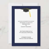 Faire-part de diplôme bleu marine (Devant)