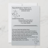 Faire-part de diplôme Cadre Or Blanc (Dos)