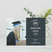 Faire-part de diplôme / Carte d'invitation (Debout devant)