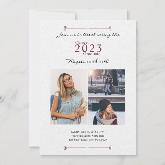 Faire-part de diplôme / Carte d'invitation (Dos)