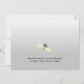 Faire-part de diplôme Casquette blanc et photo (Dos)