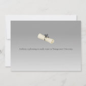 Faire-part de diplôme Casquette noir et photo (Dos)