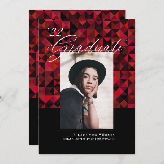 FAIRE-PART DE DIPLÔME Conception minimaliste (Devant / Derrière)