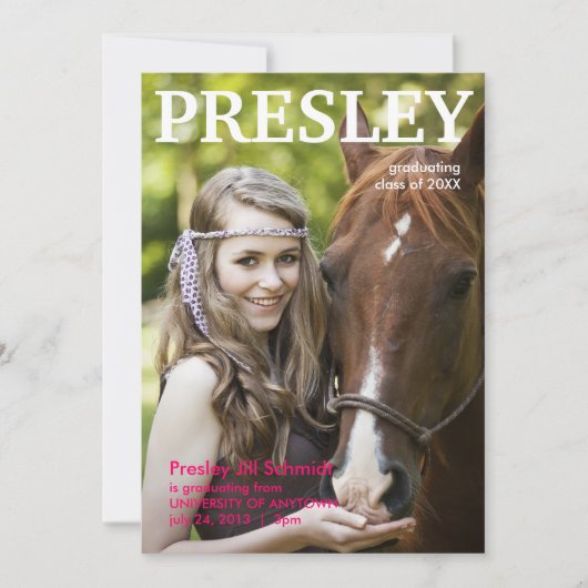 Faire-part de diplôme de couverture de magazine (Devant)