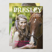 Faire-part de diplôme de couverture de magazine (Devant / Derrière)