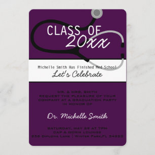 Faire-part de diplôme de doctorat en stéthoscope M