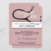 Faire-part de diplôme de doctorat en stéthoscope M (Devant / Derrière)