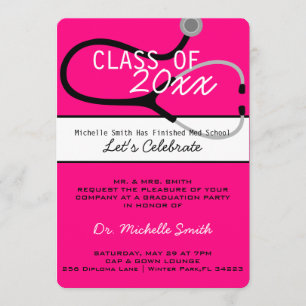 Faire-part de diplôme de doctorat en stéthoscope M