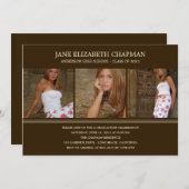 Faire-part de diplôme de fin d'études supérieures  (Devant / Derrière)