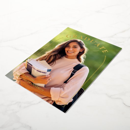 Faire-Part de Diplôme de Photo de Script Simple Mo (Rotation)