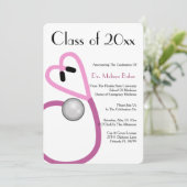 Faire-part de diplôme d'études Médicales de stétho (Debout devant)