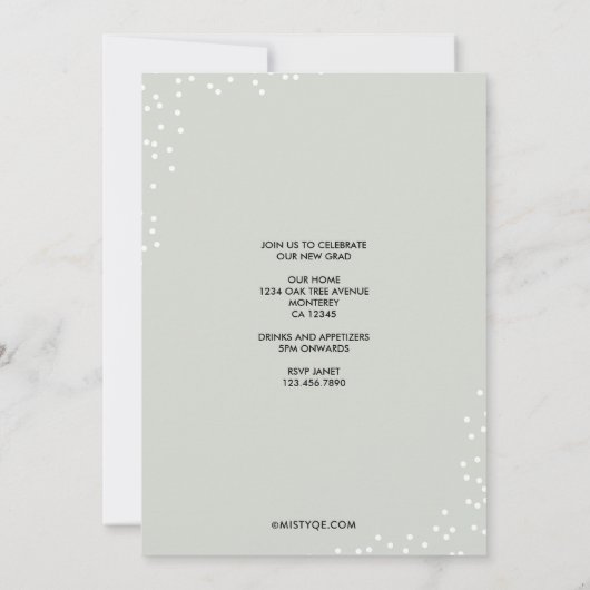 Faire-part de diplôme doublement pointillé (Dos)