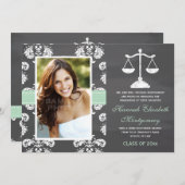 FAIRE-PART DE DIPLÔME DU CLASSEMENT MINT LAW SCHOO (Devant / Derrière)