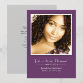 Faire-part de diplôme en photo classique encadrée (Devant / Derrière)