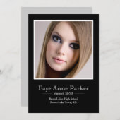 Faire-part de diplôme en photo classique encadrée (Devant / Derrière)