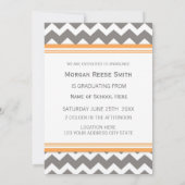 Faire-part de diplôme en photo Orange Grey (Dos)