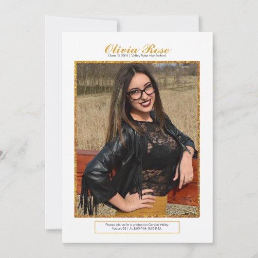 Faire-part de diplôme et invitation (Dos)