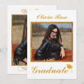 Faire-part de diplôme et invitation (Devant / Derrière)