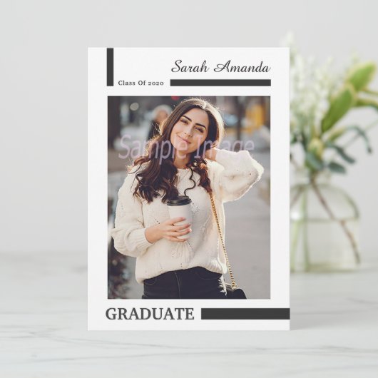 Faire-part de diplôme et invitation (Debout devant)