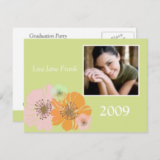 Faire-part de diplôme, fêtes Invitations postcar (Devant / Derrière)