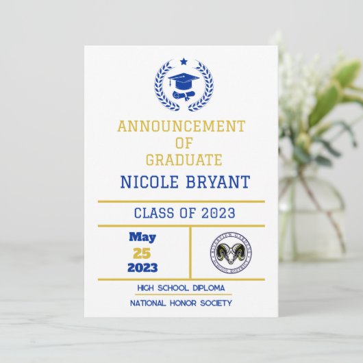 Faire-part de diplôme HS (Debout devant)