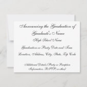 Faire-part de diplôme, invitation (Dos)