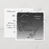Faire-part de diplôme, Invitation Black Silver (Devant / Derrière)
