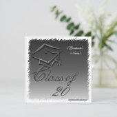 Faire-part de diplôme, Invitation Black Silver (Debout devant)