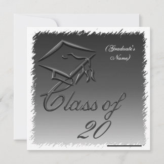 Faire-part de diplôme, Invitation Black Silver