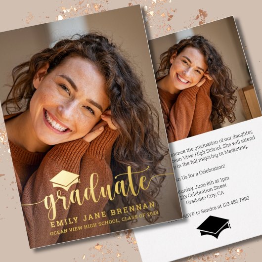 Faire-part de diplôme Invitation Carte photo diplô