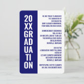 Faire-part de diplôme/Invitation de fête [bleu] (Debout devant)