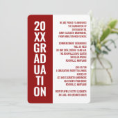 Faire-part de diplôme/Invitation de fête [Rouge] (Debout devant)