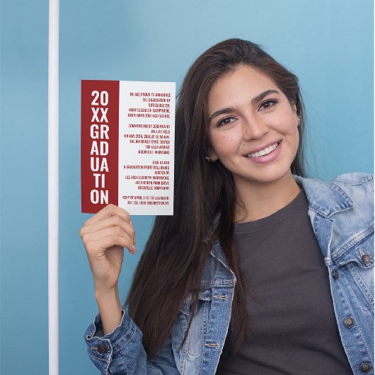 Faire-part de diplôme/Invitation de fête [Rouge]