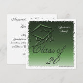 Faire-part de diplôme, Invitation Green (Devant / Derrière)