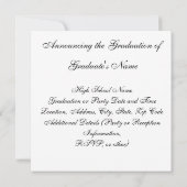 Faire-part de diplôme, Invitation Green (Dos)