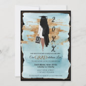 Faire-part de diplôme Invitation Robe blanche (Devant)