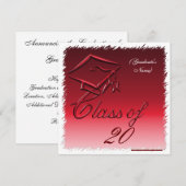 Faire-part de diplôme, Invitation rouge (Devant / Derrière)