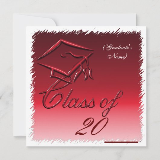 Faire-part de diplôme, Invitation rouge (Devant)